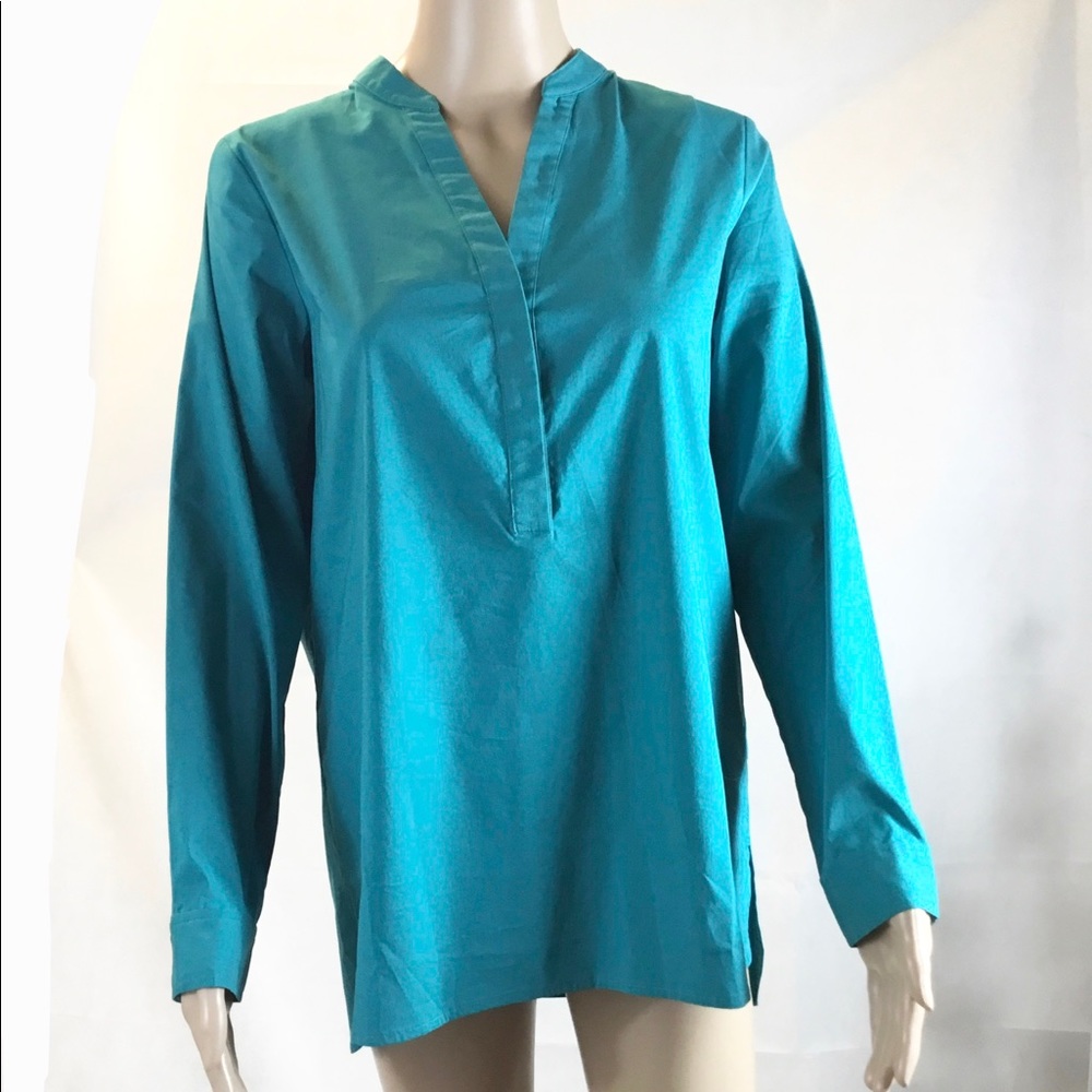 NWT J. Jill Streamlined Teal Turquoise Stretch A-Line Tunic Top